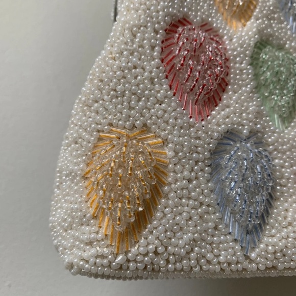 022 - Original Vintage 50s 60s Heavily Beaded Bag 
Snake chain handle - Picture 4 of 15